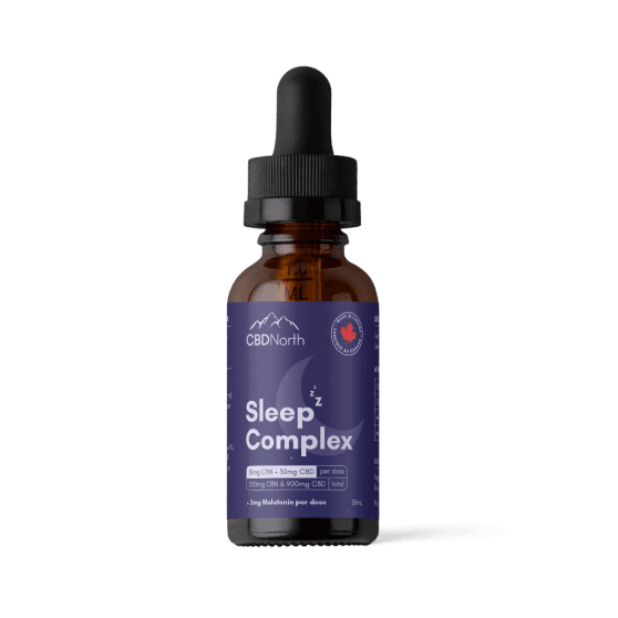 CBDNorth Sleep Complex tincture bottle with CBN, CBD, and Melatonin 30ml, 1200mg – buy sleep CBD oil Canada